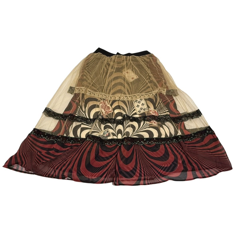 IPNG Women 2XL layered mesh design with playing card motifs and black lace trim